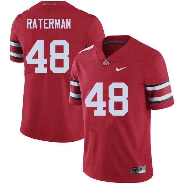 Ohio State Buckeyes #48 Clay Raterman Men Player Jersey Red OSU43876